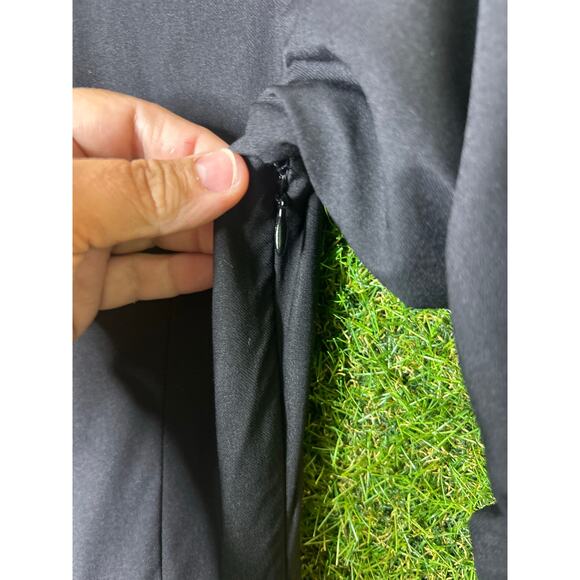 Gown Town Black Sailor Collar Vintage Style Dress 3/4 Ruched Sleeves‎ Size XS - Picture 7 of 8